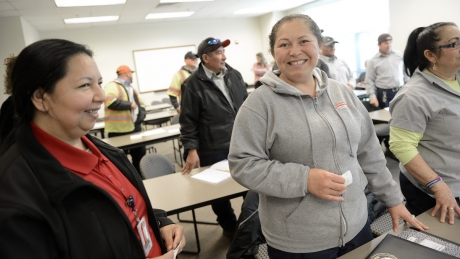 Maritza Ramos smiles during class.