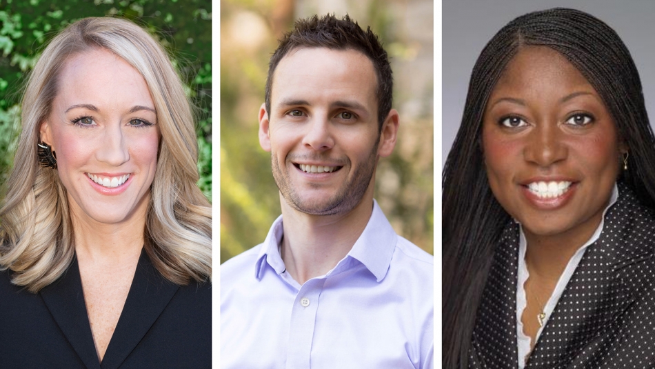 headshots of Amy Peterson, Dwayne Dixon and DaRhonda Morgan