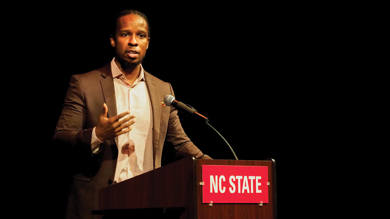 Historian and author Ibram X. Kendi speaks at Talley Student Union’s Stewart Theatre.