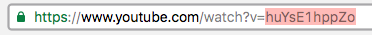 Image of how to extract the YouTube ID from a video url