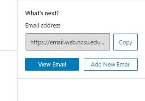 Email URL field and copy button
